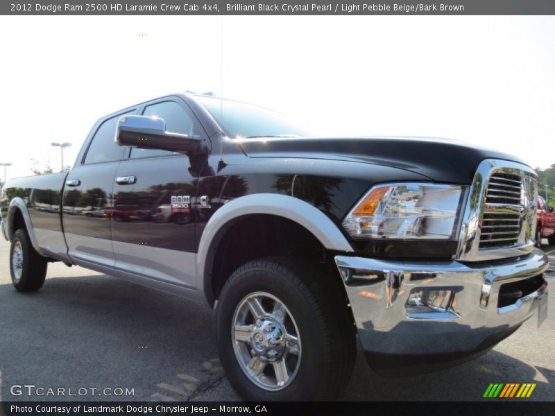 Brilliant Black Crystal Pearl / Light Pebble Beige/Bark Brown 2012 Dodge Ram 2500 HD Laramie Crew Cab 4x4