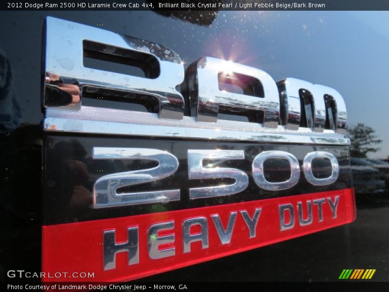 Brilliant Black Crystal Pearl / Light Pebble Beige/Bark Brown 2012 Dodge Ram 2500 HD Laramie Crew Cab 4x4