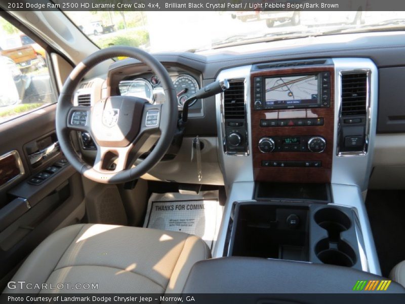 Brilliant Black Crystal Pearl / Light Pebble Beige/Bark Brown 2012 Dodge Ram 2500 HD Laramie Crew Cab 4x4