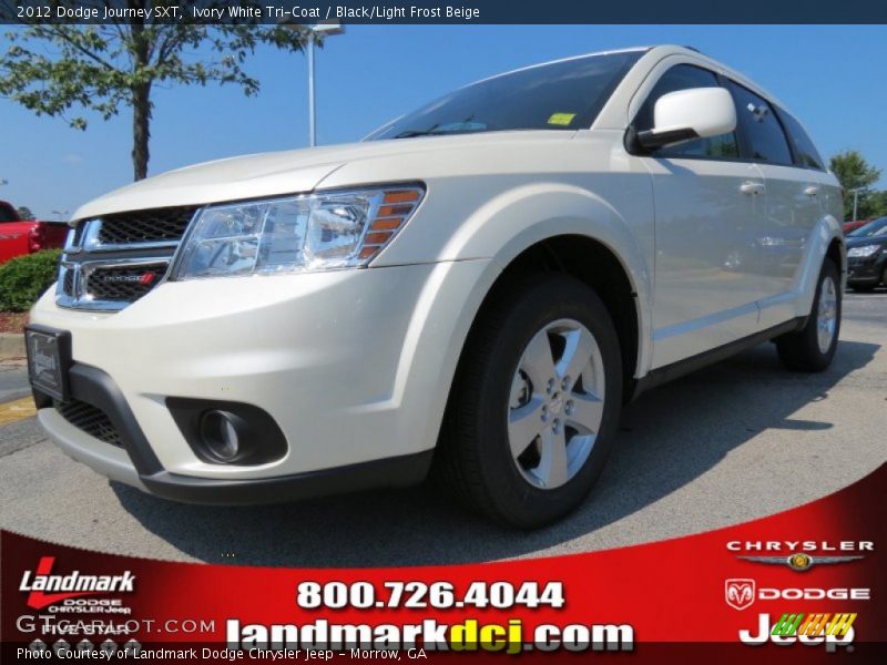Ivory White Tri-Coat / Black/Light Frost Beige 2012 Dodge Journey SXT