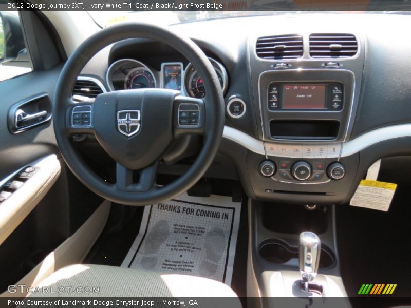 Ivory White Tri-Coat / Black/Light Frost Beige 2012 Dodge Journey SXT