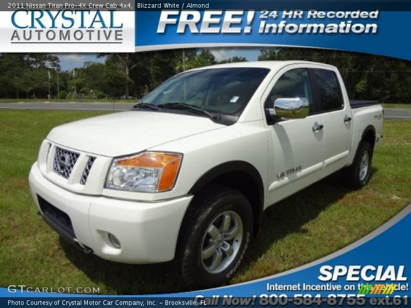 Blizzard White / Almond 2011 Nissan Titan Pro-4X Crew Cab 4x4