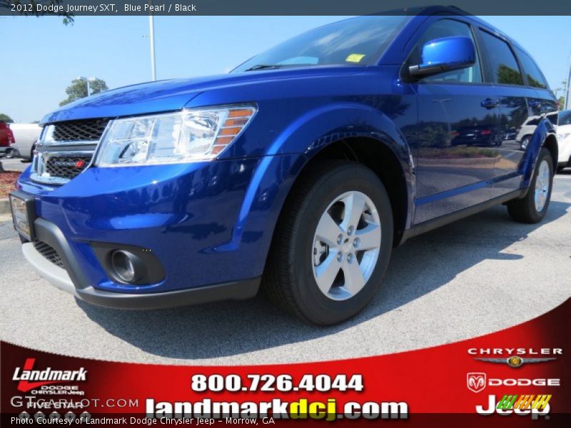 Blue Pearl / Black 2012 Dodge Journey SXT