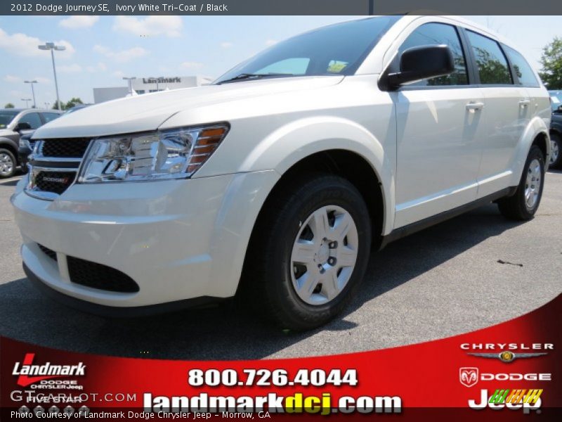 Ivory White Tri-Coat / Black 2012 Dodge Journey SE