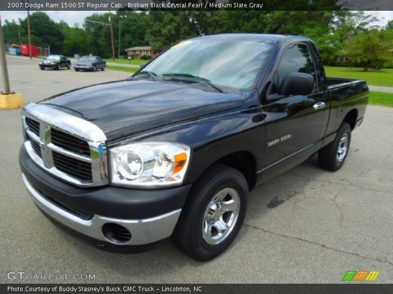 Brilliant Black Crystal Pearl / Medium Slate Gray 2007 Dodge Ram 1500 ST Regular Cab