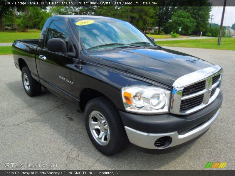 Brilliant Black Crystal Pearl / Medium Slate Gray 2007 Dodge Ram 1500 ST Regular Cab