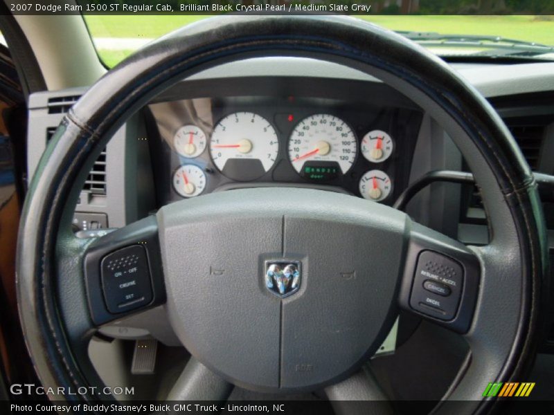 Brilliant Black Crystal Pearl / Medium Slate Gray 2007 Dodge Ram 1500 ST Regular Cab