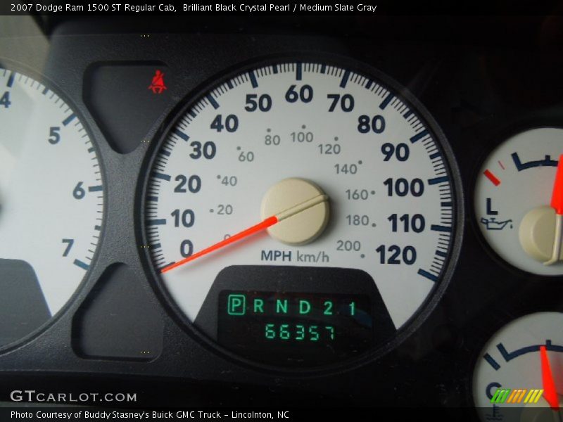 Brilliant Black Crystal Pearl / Medium Slate Gray 2007 Dodge Ram 1500 ST Regular Cab