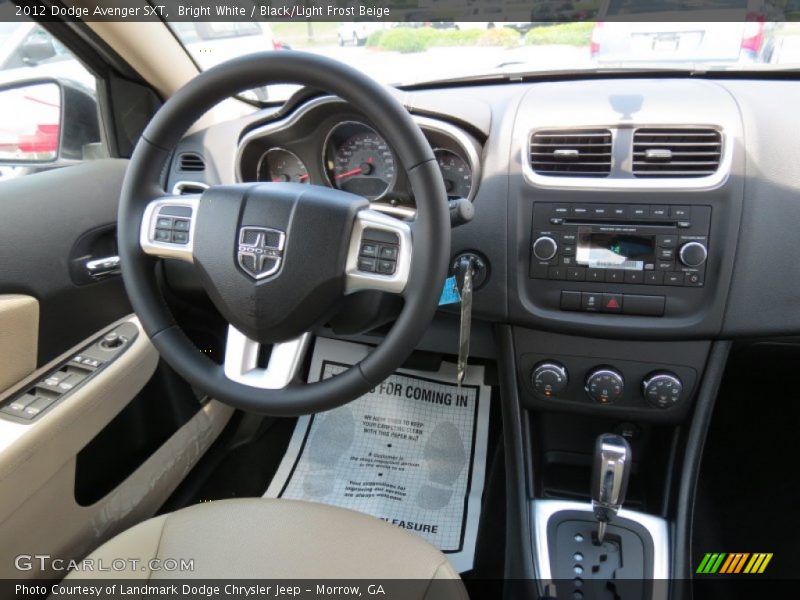 Bright White / Black/Light Frost Beige 2012 Dodge Avenger SXT