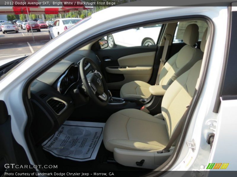Bright White / Black/Light Frost Beige 2012 Dodge Avenger SXT
