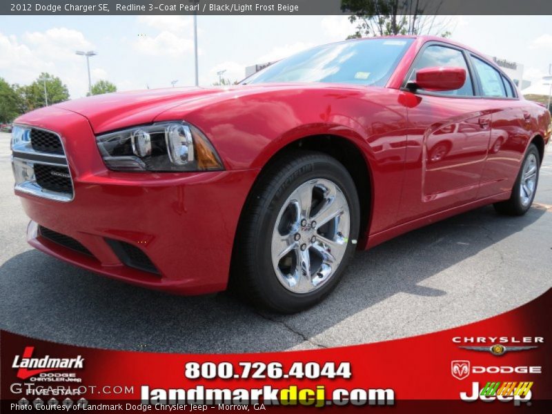 Redline 3-Coat Pearl / Black/Light Frost Beige 2012 Dodge Charger SE
