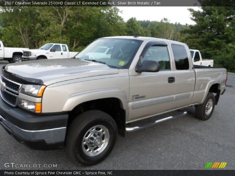 Silver Birch Metallic / Tan 2007 Chevrolet Silverado 2500HD Classic LT Extended Cab 4x4