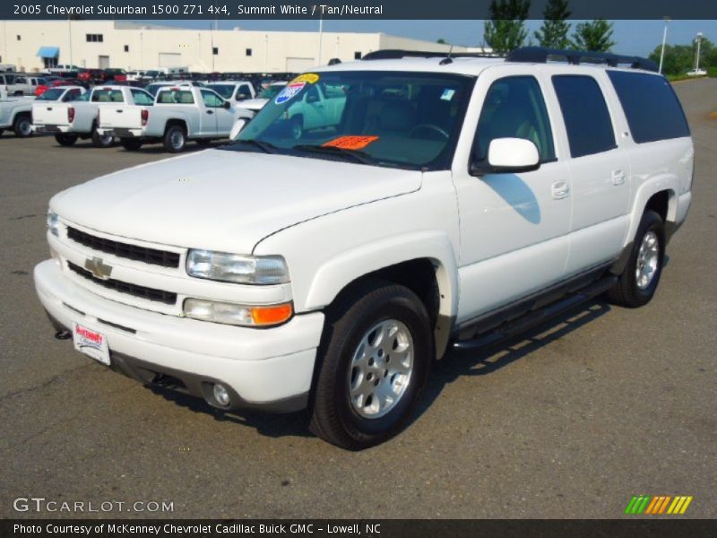 Summit White / Tan/Neutral 2005 Chevrolet Suburban 1500 Z71 4x4