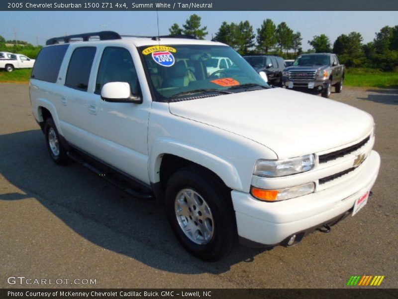 Summit White / Tan/Neutral 2005 Chevrolet Suburban 1500 Z71 4x4