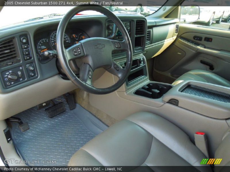 Summit White / Tan/Neutral 2005 Chevrolet Suburban 1500 Z71 4x4
