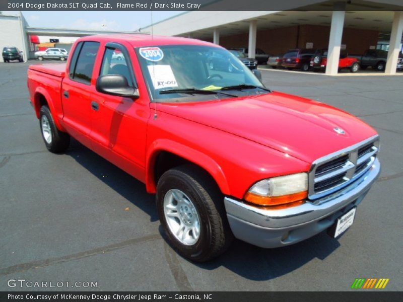 Flame Red / Dark Slate Gray 2004 Dodge Dakota SLT Quad Cab