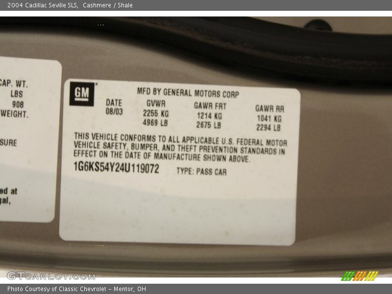 Cashmere / Shale 2004 Cadillac Seville SLS