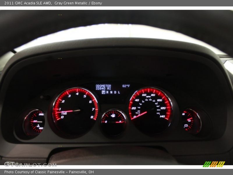 Gray Green Metallic / Ebony 2011 GMC Acadia SLE AWD