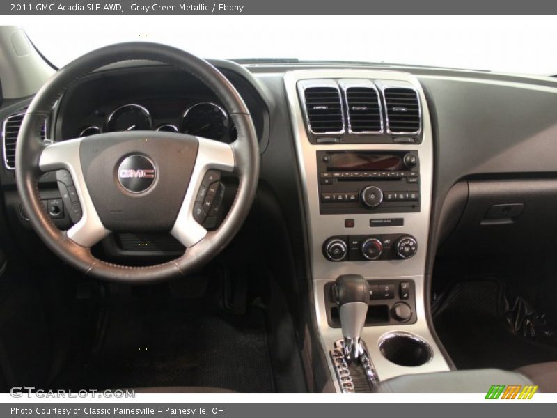 Gray Green Metallic / Ebony 2011 GMC Acadia SLE AWD