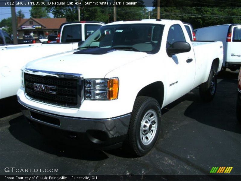 Summit White / Dark Titanium 2012 GMC Sierra 3500HD Regular Cab 4x4