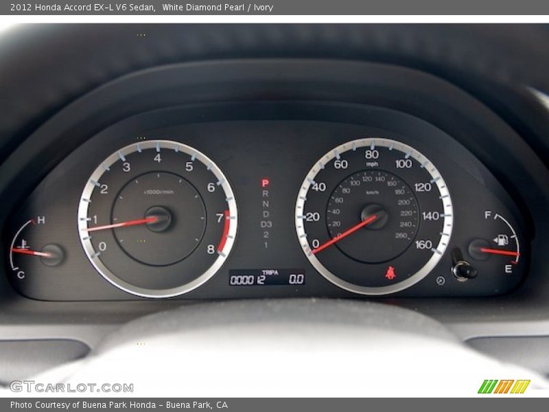White Diamond Pearl / Ivory 2012 Honda Accord EX-L V6 Sedan