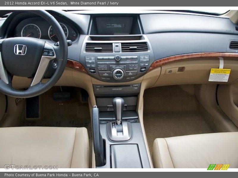 White Diamond Pearl / Ivory 2012 Honda Accord EX-L V6 Sedan