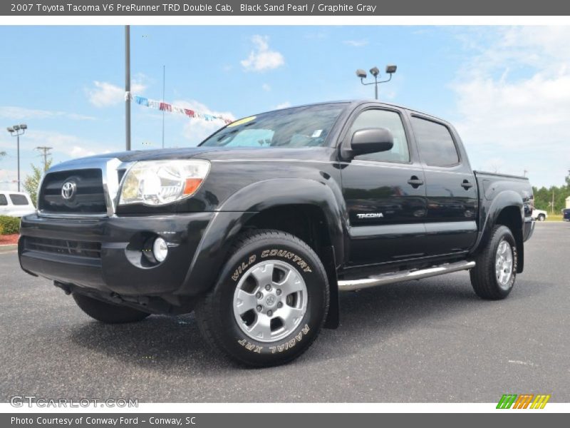 Black Sand Pearl / Graphite Gray 2007 Toyota Tacoma V6 PreRunner TRD Double Cab