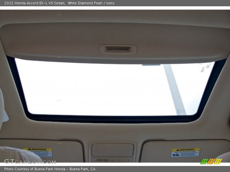 White Diamond Pearl / Ivory 2012 Honda Accord EX-L V6 Sedan