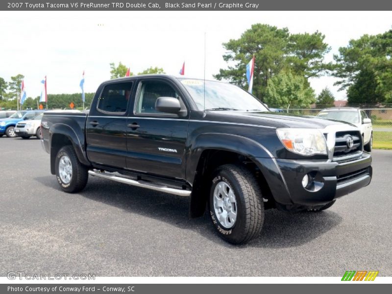 Black Sand Pearl / Graphite Gray 2007 Toyota Tacoma V6 PreRunner TRD Double Cab