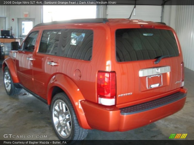Sunburst Orange Pearl / Dark Khaki/Medium Khaki 2008 Dodge Nitro SLT 4x4