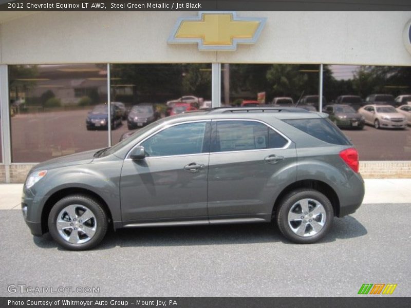 Steel Green Metallic / Jet Black 2012 Chevrolet Equinox LT AWD