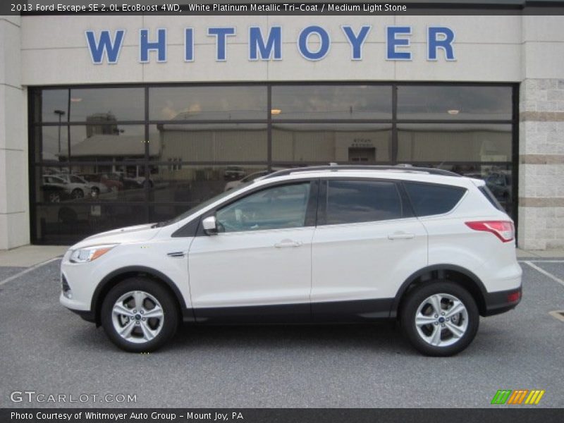 White Platinum Metallic Tri-Coat / Medium Light Stone 2013 Ford Escape SE 2.0L EcoBoost 4WD
