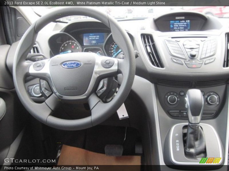 White Platinum Metallic Tri-Coat / Medium Light Stone 2013 Ford Escape SE 2.0L EcoBoost 4WD
