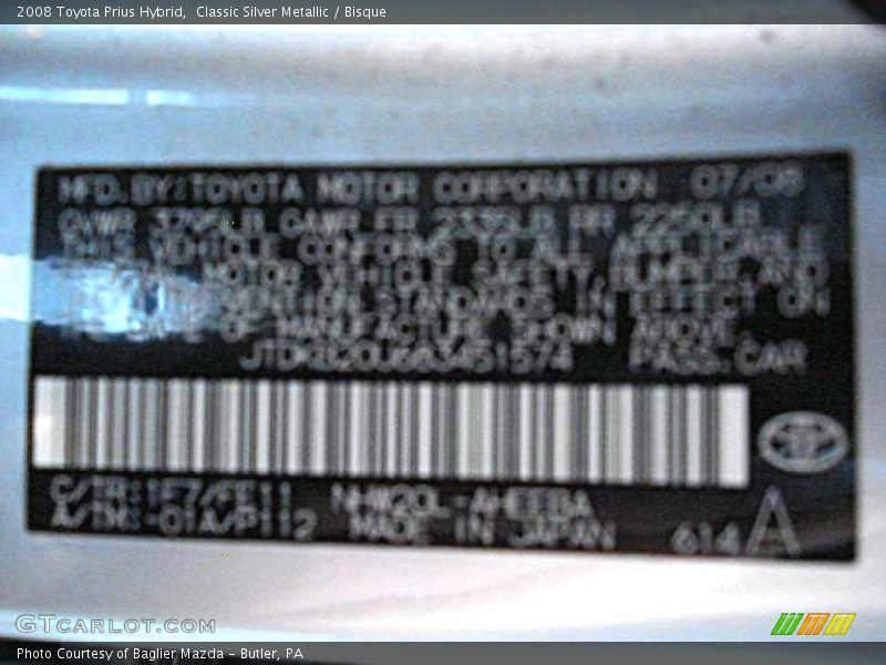 Classic Silver Metallic / Bisque 2008 Toyota Prius Hybrid