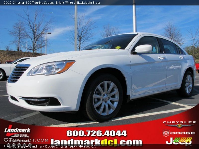 Bright White / Black/Light Frost 2012 Chrysler 200 Touring Sedan