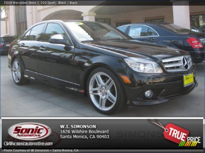 Black / Black 2009 Mercedes-Benz C 300 Sport