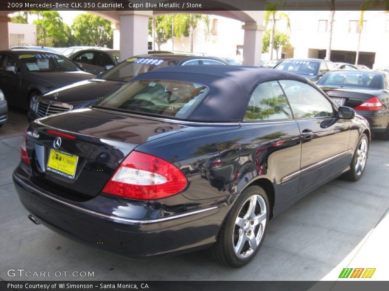 Capri Blue Metallic / Stone 2009 Mercedes-Benz CLK 350 Cabriolet