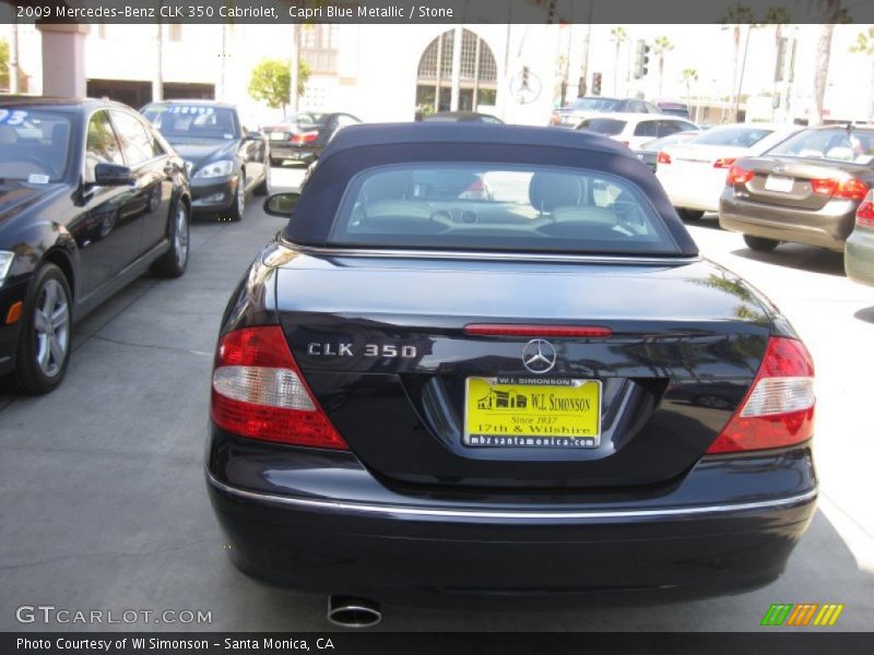Capri Blue Metallic / Stone 2009 Mercedes-Benz CLK 350 Cabriolet