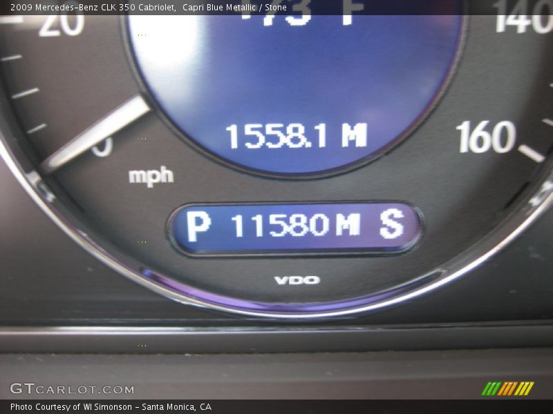 Capri Blue Metallic / Stone 2009 Mercedes-Benz CLK 350 Cabriolet
