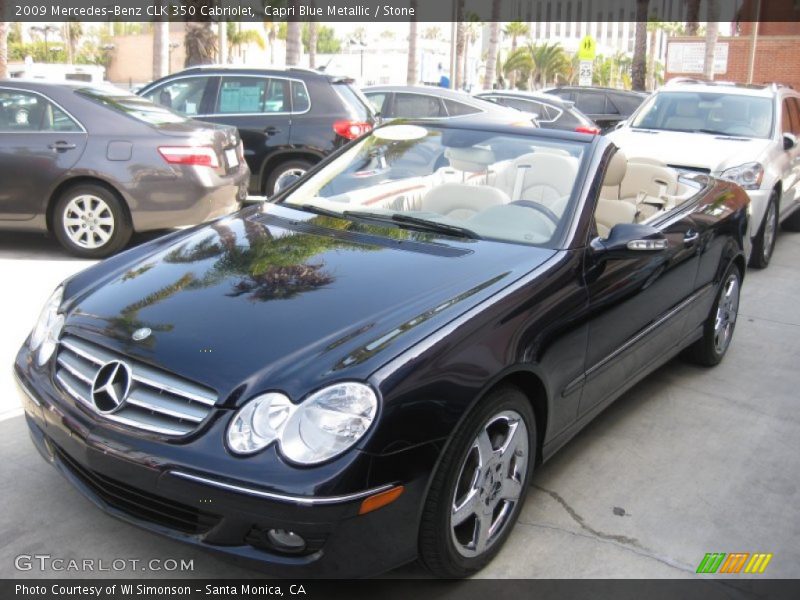 Capri Blue Metallic / Stone 2009 Mercedes-Benz CLK 350 Cabriolet