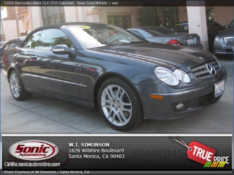 Steel Grey Metallic / Ash 2009 Mercedes-Benz CLK 350 Cabriolet