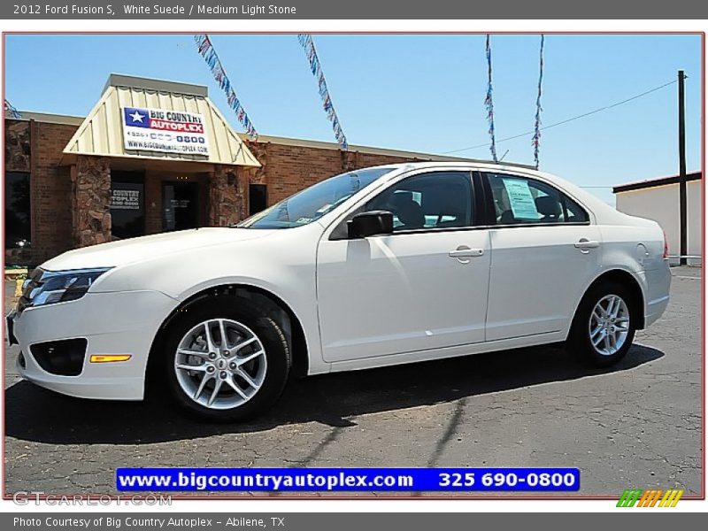 White Suede / Medium Light Stone 2012 Ford Fusion S