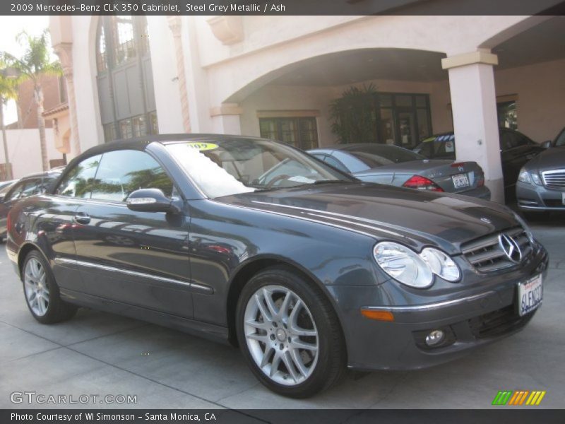 Steel Grey Metallic / Ash 2009 Mercedes-Benz CLK 350 Cabriolet