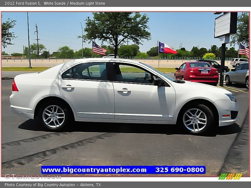 White Suede / Medium Light Stone 2012 Ford Fusion S