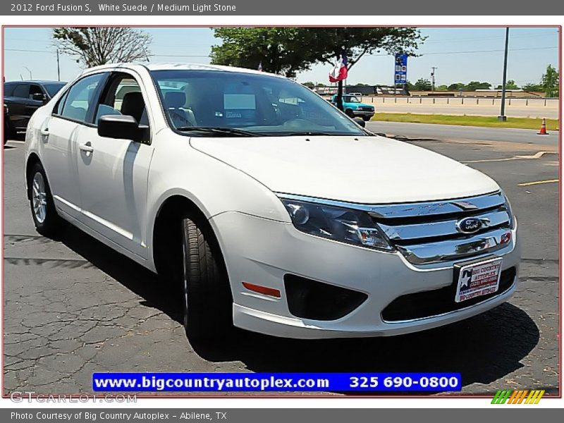White Suede / Medium Light Stone 2012 Ford Fusion S