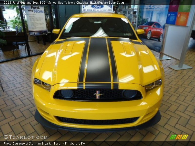 School Bus Yellow / Charcoal Black/Recaro Sport Seats 2013 Ford Mustang Boss 302