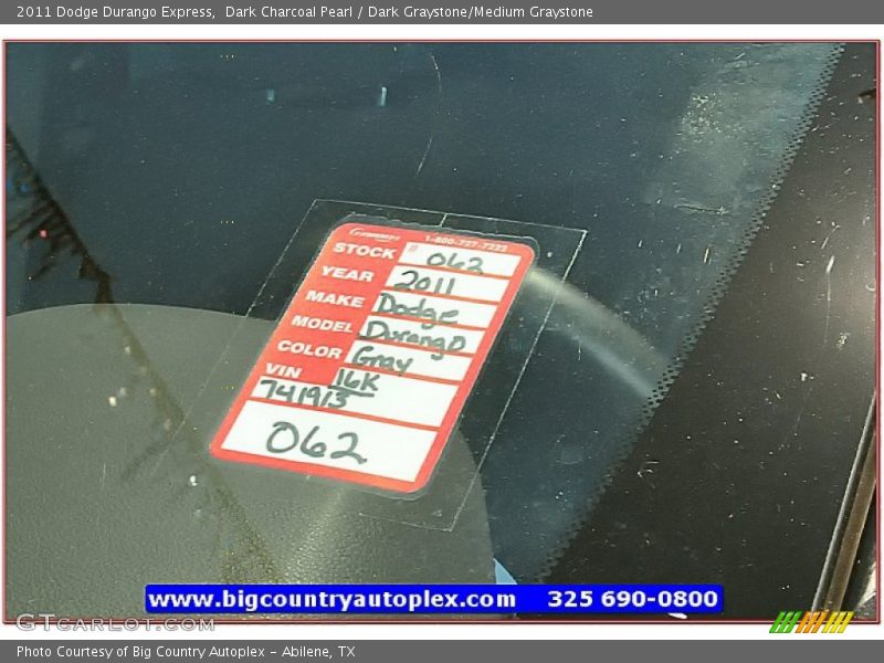 Dark Charcoal Pearl / Dark Graystone/Medium Graystone 2011 Dodge Durango Express