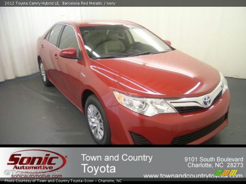 Barcelona Red Metallic / Ivory 2012 Toyota Camry Hybrid LE