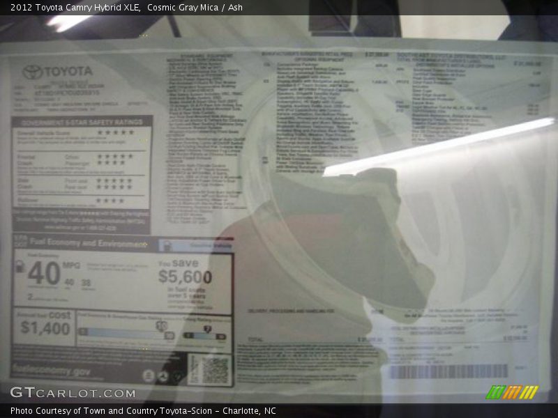 Cosmic Gray Mica / Ash 2012 Toyota Camry Hybrid XLE