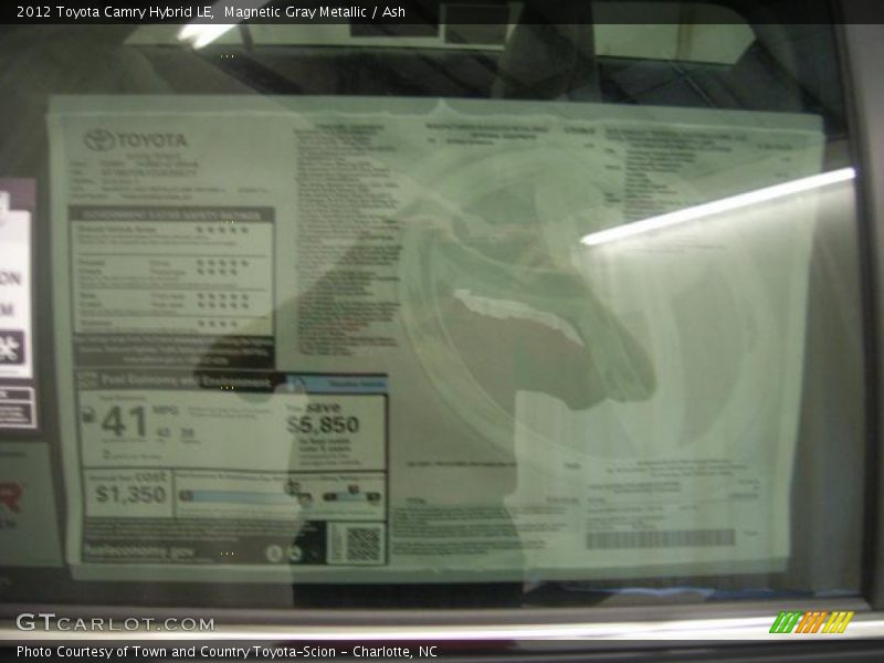 Magnetic Gray Metallic / Ash 2012 Toyota Camry Hybrid LE